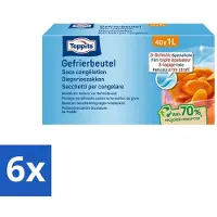Toppits – Diepvrieszakjes – 1 Liter – 40 Zakjes - Voordeelverpakking - 6 stuks