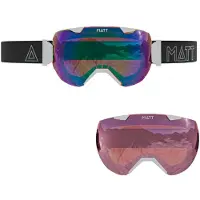 Matt skibril Ski Collectie Synchro White - Blue (met 2 lenzen) - Wit