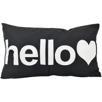 Gek op kussens! Hello zwart | 30 x 50 cm | kussenhoes | katoen/polyester