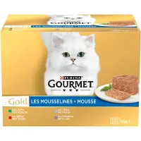 Gourmet gold mousse mixed konijn / rund / kalf / lam kattenvoer 24x85 gr