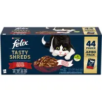 Felix Heerlijke Reepjes Farm Selectie - Kattenvoer natvoer - Rund, Kip, Eend, Kalkoen - 44 x 80g