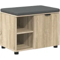 vidaXL Hallenbank Sonoma Eik 60 x 38 x 46 cm Geengineerd Hout en Stof