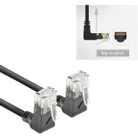 ACT UTP CAT6a slimline netwerkkabel | haaks (boven) / haaks (boven) | LSZH | zwart | 3 meter