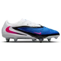 Nike Phantom 6 Low Elite IJzeren-Nop Voetbalschoenen (SG) Pro Player Blauw Wit Felroze