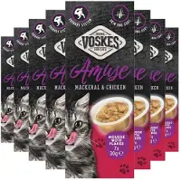 Voskes 8x Kattensnack Mousse Makreel&Kip 7x30 gr