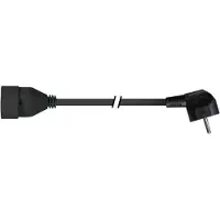 Velleman Verlengkabel, met 90° CEE 7/7 stekker, H05VV-F 3G1.5, 1.5 m, 16 A/230 V, 3500 W, type E/F, voor binnen, pvc, zwart