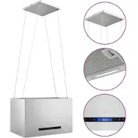 vidaXL Afzuigkap hangend met aanraaksensor LCD 55 cm roestvrij staal