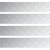vidaXL Trapmatten 4 st 100 x 20 cm Zilver Aluminium Rechthoekig