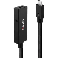 Lindy 43364 USB-C-kabel USB 3.2 Gen2 USB-C stekker, USB-C bus 5.00 m Zwart