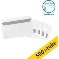 123inkt dienstenvelop wit 110 x 220 mm - EA5/6 venster rechts zelfklevend (500 stuks)