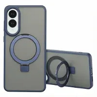 Accezz Ring Stand Backcover met MagSafe voor de Samsung Galaxy S25 Edge - Blauw