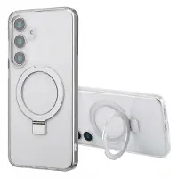 Accezz Ring Stand Backcover met MagSafe voor de Samsung Galaxy S25 Plus - Transparant
