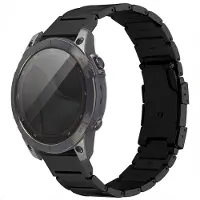 Accezz Mat Titanium bandje - Garmin 22 mm aansluiting - Zwart