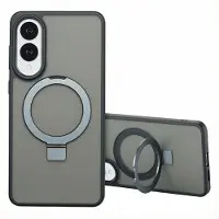 Accezz Ring Stand Backcover met MagSafe voor de Samsung Galaxy S25 Edge - Zwart