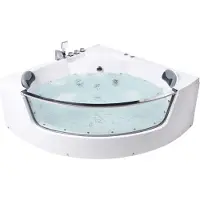 Beliani TAMULA - Hoek bubbelbad met LED - Wit - 2100 x 1480 mm - Acryl