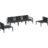 vidaXL Tuinset met 5 zitplaatsen, zwart, staal