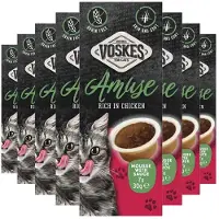 Voskes 8x Kattensnack Mousse Kip In Saus 7x30 Gr