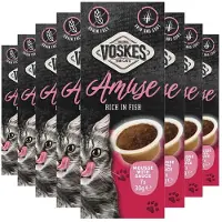 Voskes 8x Kattensnack Mousse Vis In Saus 7x30 Gr