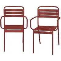 Sweeek - Set van 2 tuinstoelen met armleuningen metaal - amélia