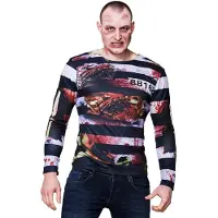 Boland Halloween verkleedkleding heren - zombie gevangene t-shirt print - polyester 50/52
