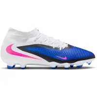 Nike Phantom 6 High Academy Gras / Kunstgras Voetbalschoenen (MG) Blauw Wit Felroze