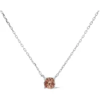 Karma Collier Klassiek Ronde Steen Karamel Zilver
