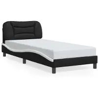vidaXL Bedframe zonder matras "Hvar", zwart en wit, 90x190 cm, kunstleer