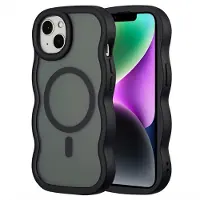 Selencia Wavy Backcover met MagSafe voor de Apple iPhone 14 / 13 - Zwart