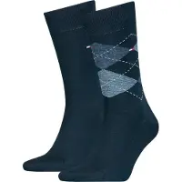 Tommy Hilfiger sokken 2-pack dark navy geruit