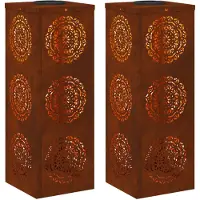 vidaXL Zonne LED Pad Licht 2 pcs Warmwit 18 x 18 x 50 cm