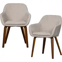 Vtwonen Base Eetkamerstoelen - Velvet Stof - Zand/Beige - 80x58x58 cm - Set van 2