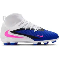 Nike Phantom 6 High Club Gras / Kunstgras Voetbalschoenen (MG) Kids Blauw Wit Felroze