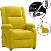 vidaXL Fauteuil verstelbaar elektrisch stof geel