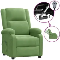 vidaXL Fauteuil elektrisch verstelbaar fluweel lichtgroen
