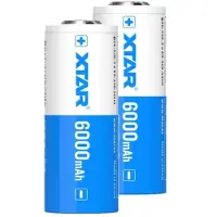 XTAR 2 stuks 26650 oplaadbare lithium batterijen (3.6 V, 6000 mAh, 10A)