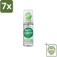 Happy Earth 7 x – Deodorant Spray – 100% Natuurlijk Unscented – 100 ml - Grootverpakking - 100% Natuurlijk - Geurloos - Hypoallergene Deodorant - Natuurlijke Mineralen - Biologische Aloë Vera