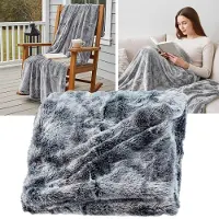 Wicotex Plaid-dekens- kunst bont antartic 180x220cm grijs polyester hoog polig