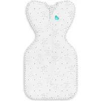 Love to Dream Babyslaapzak Swaddle Up - Inbakeren - Baby 0-3 maanden - 3.5-6 kg - Zomer - 0.2 TOG- Wit met tekst