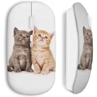 MANIACASE Draadloze muis - Schattige katten - USB WiFi - Compatibel met Mac en PC - Kleur Wit - Draadloze technologie