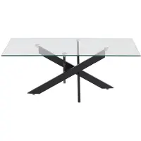 Vente-unique Salontafel van gehard glas en zwart metaal - Transparant - COSIMA