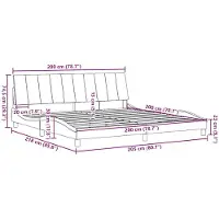 vidaXL Bedframe zonder matras "Hanko" stof zwart 200x200 cm