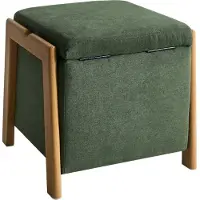 Beliani EDLAND - Poef met opbergruimte - Groen - Polyester