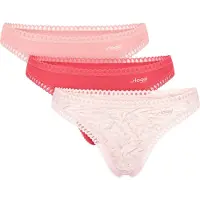 Sloggi Women GO Crush String (3-pack) - dames string - lichroze - flamingo roze en roze met wit dessin