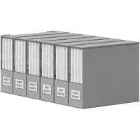 Famanu – Set van 6 dekbed opbergtassen met transparant venster en label lichtgrijs