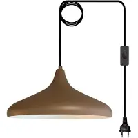 Bamyum Champion Hanglamp Met Stekker Industrieel Metaal Ø35 cm, 450 cm Snoer, Vintage Hanglamp, E27 Pendellamp