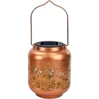 LONGZIMING -Solar LED Tuinlantaarn met Vlinderpatroon – Buitenlamp op Zonne-energie – Tuinlantaarn – Weerbestendig IP55 – Decoratieve Lantaarn voor Tuin, Balkon en Terras