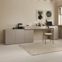 Meubella - Whenua 3 - Bureau links - Beige - 321x55x79 cm