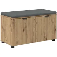 vidaXL Hallenbank Artisan Eik 80 x 38 x 46 cm Geengineerd Hout en Stof