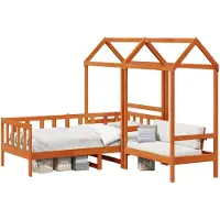 vidaXL Dagbed Set 3 st Waskleur Bruin Massief grenenhout