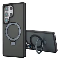 Accezz Ring Stand Backcover met MagSafe voor de Samsung Galaxy S25 Ultra - Zwart